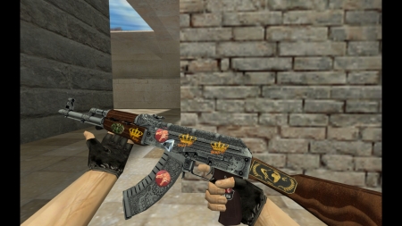 Модель HD AK-47 «Cartel» с наклейками для CS 1.6