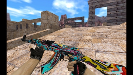 HD Модель  AK-47 «Colorful Apocalypse» для CS 1.6