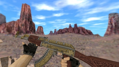 HD Модель  AK-47 «Royal Platinum Gold» для CS 1.6